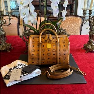 💯 Guaranteed Authentic MCM Cognac Speedy Bag with detachable strap